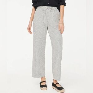 NWT J.Crew Linen-blend slim wide-leg drawstring pants 8 Small Sensor hole back
